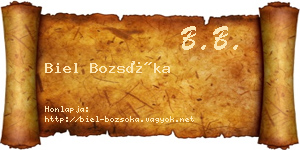 Biel Bozsóka névjegykártya